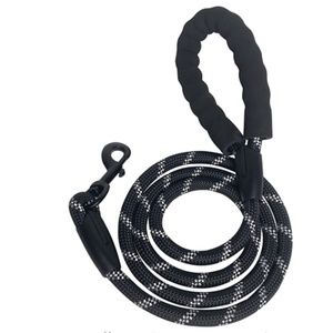 NEW 5FT Heavy Duty Dog Leash Padded Handle and Highly Reflective Threads Black